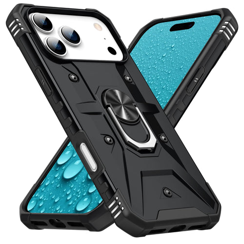 For Iphone Case With Kickstand & Heavy-Duty Magnet Car Mount Function, Military Grade Impact Resistant Shockproof Protective Phone Case Cover, Black (For 17 Pro Max)