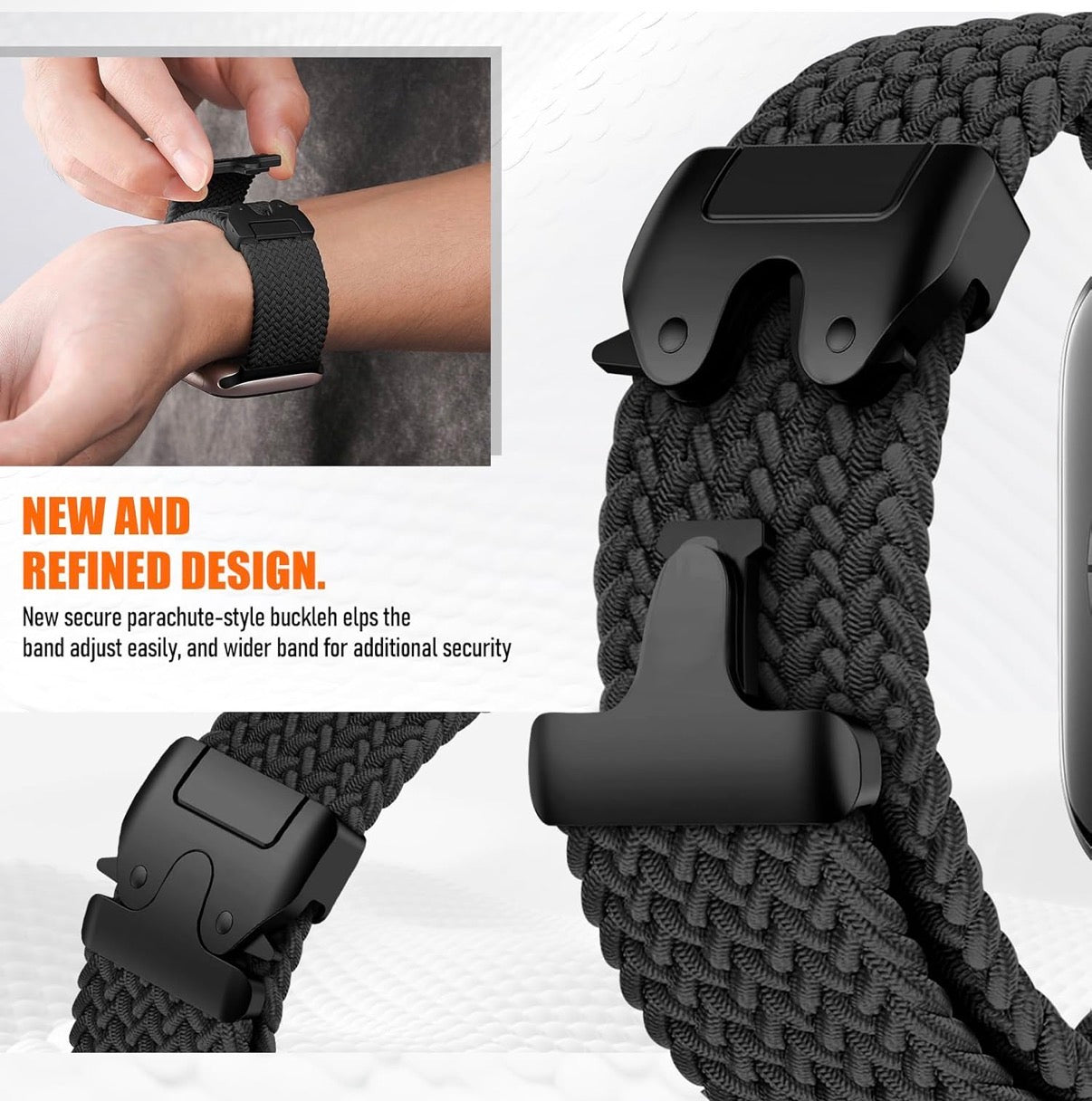 Generic Braided Stretch Solo Loop for Apple Watch (38–46mm), Elastic Nylon Sport Band with Parachute Buckle for Series 3–11, SE & Ultra 2