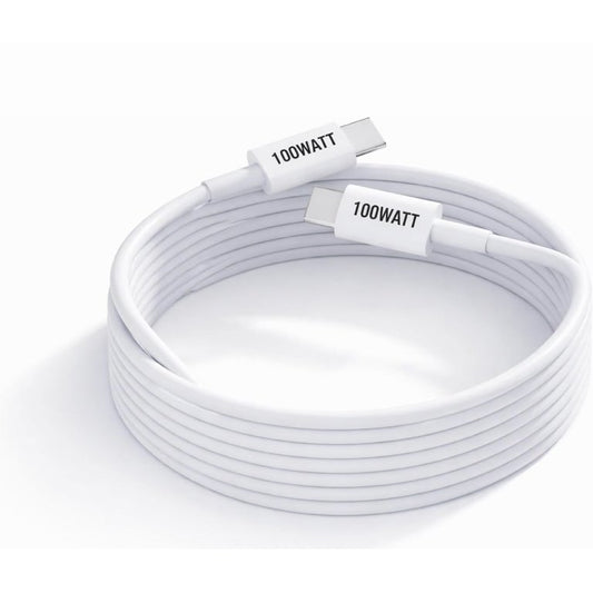 100W USB-C Fast Charging Cable (6FT/1.8M), 5A PD Type-C Charger for Phones, Tablets & Laptops – Flexible High-Speed Cable