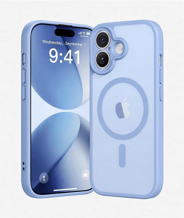 iPhone 17 Slim Translucent MagSafe Case – Light Blue 6.3”