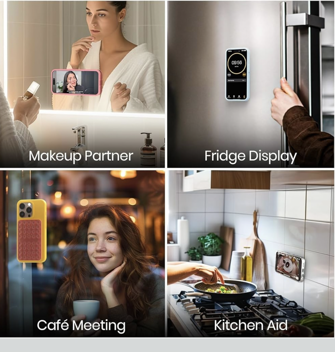 Magnetic Suction Cup Foldable Phone Holder MagSafe Compatible Phones Car Mount