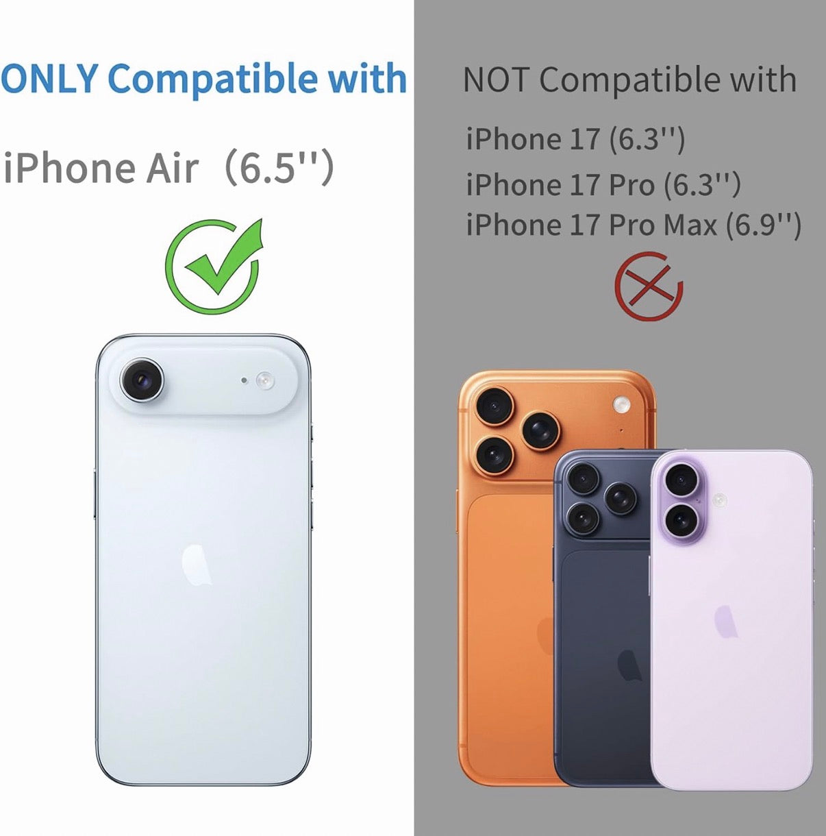 3-Pack Camera Lens Protector for iPhone Air — 9H Tempered Glass, Ultra HD Clarity, Scratch-Resistant, Case-Friendly, Night-Shot Safe