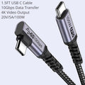 Short Usb C Cable 3.1 Right Angle [1.5Ft 2 Packs], 5A Fast Charging, 10Gbbps Hig