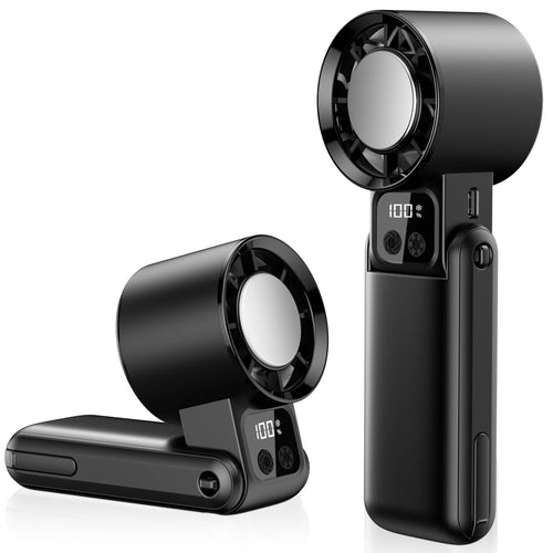 Portable Handheld Fan, 12000RPM Powerful Hand Fan Foldable with Air Turbo Tech Cooling,Turbo Fan for Indoor Outdoor Activities, Travel, Working (Black)