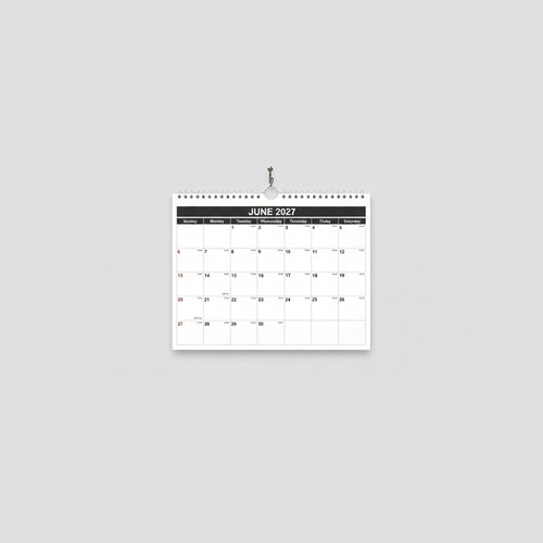2026–2027 Monthly Wall Calendar (Jan 2026–Jun 2027) – 8.5” x 11” Spiral-Bound Hanging Planner for Home & Office – Black