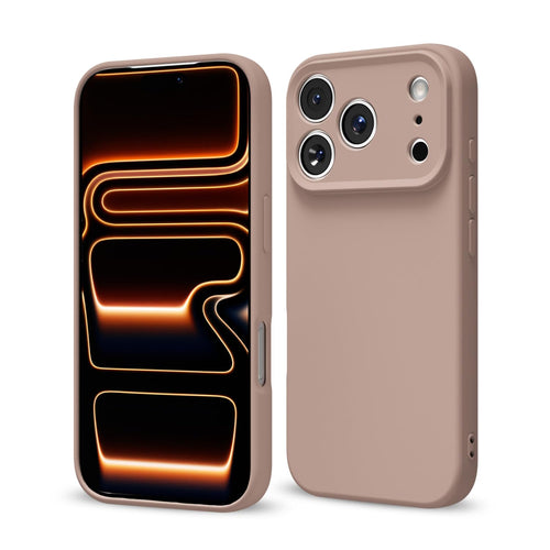 Svaove For Iphone 17 Pro Phone Case Liquid Silicone, Thin Ultra Slim Minimalist Phone Cover, Girly Cute Plain Bright Solid Color Matte Soft Rubber Jelly Gel Plastic Tpu Bumper, Brown Fall