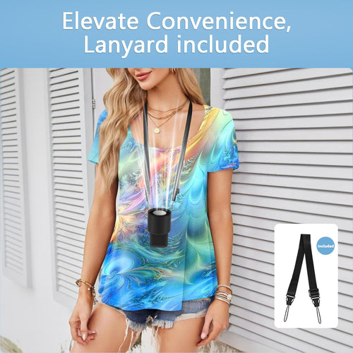 Portable Handheld Fan, 12000RPM Powerful Hand Fan Foldable with Air Turbo Tech Cooling,Turbo Fan for Indoor Outdoor Activities, Travel, Working (Black)