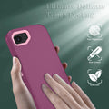 Phone Case For Iphone 16E Case & Iphone 17E Case With Hd Screen Protector, Heavy Duty Shockproof & Dustproof & 3-Layer Cover Phone Case For Iphone 16E/17E,Wineredpink
