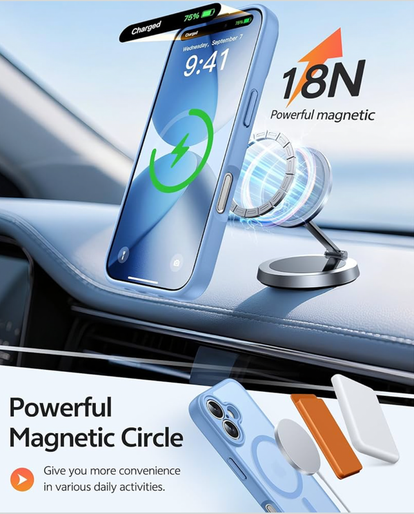 iPhone 17 Slim Translucent MagSafe Case – Light Blue 6.3”