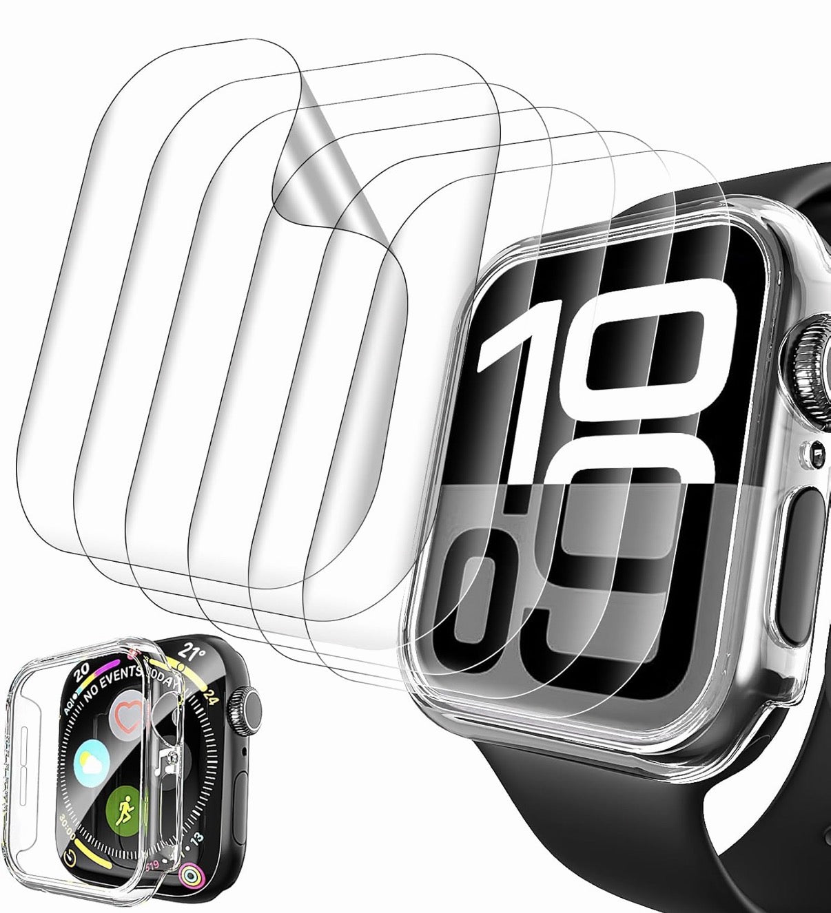 7-Pack Flexible TPU Screen Protector for Apple Watch Series 10 (42mm) - HD Clear, Anti-Scratch, Bubble-Free, Touch-Sensitive