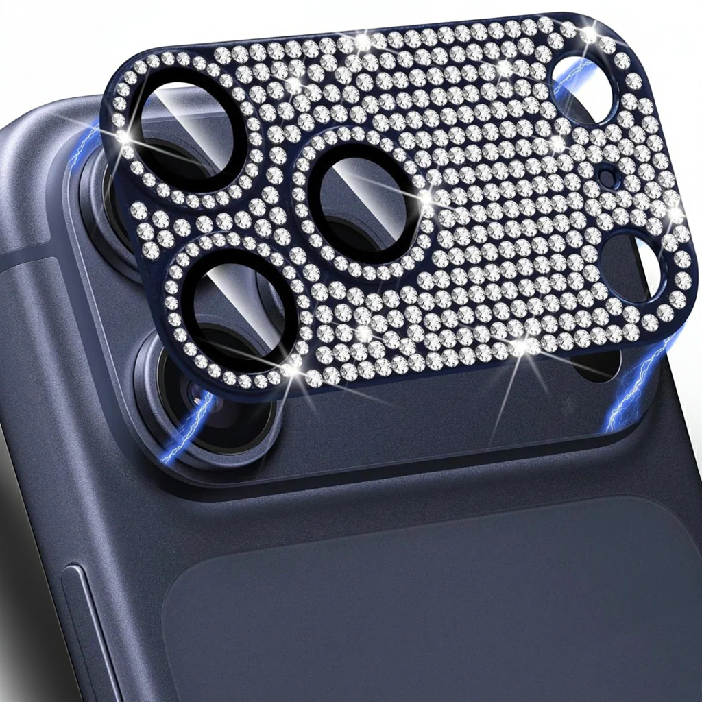 iPhone 17 Pro Camera Lens Protector – 9H Tempered Glass, Dark Blue