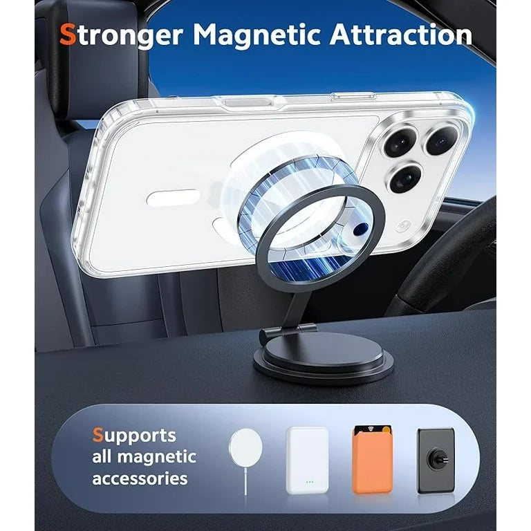 iPhone 17 Pro Case - Compatible with MagSafe, Military-Grade Drop Protection, Shockproof, Wireless Charging, Thin Transparent Cover—Crystal Clear