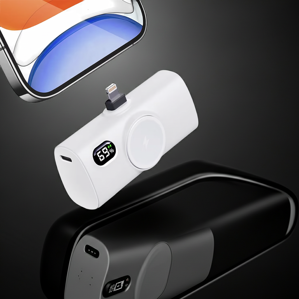 Portable Power Bank with Digital Display for Lightning Port iPhones - Compatible with iPhone 14/13/12 Series